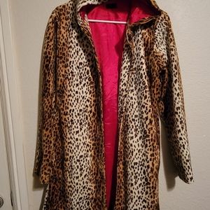 Cheetah print trench coat